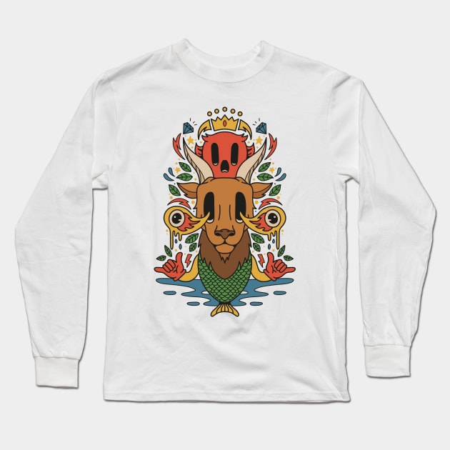 Capricorn Long Sleeve T-Shirt by yellowline